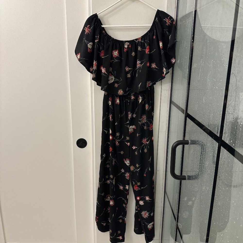 Floral Off Shoulder Long Romper